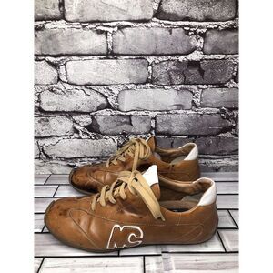 Pegabo Brown Leather Bicycle Toe Lace Casual Oxfords Shoes Women Sz 38EU/7.5M US
